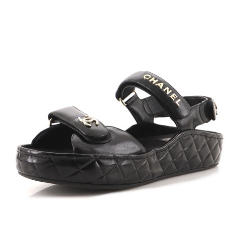 sandali velcro chanel|Chanel quilted sandals 2020.